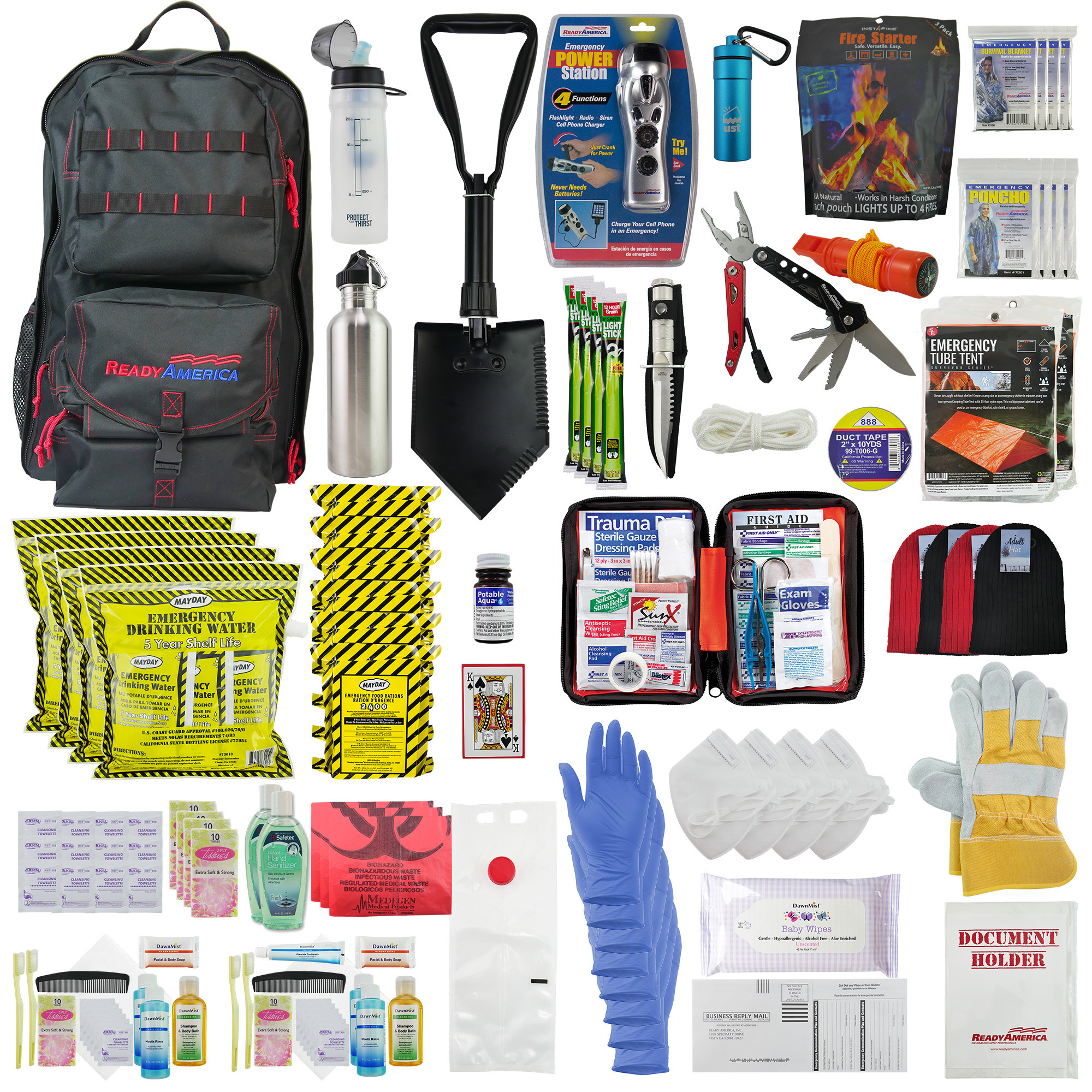 Ready America, 4-Person, 3 Day Elite Emergency Backpack, Pieces (qty.) 117 Model# 70452